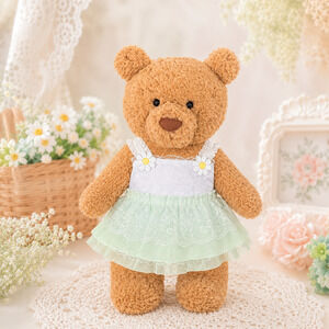 Large Bartholomew Bear & 16" Plush Clothes Outfit - Mint Green Tiered Dress